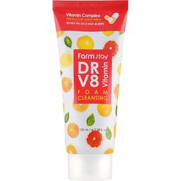 Пенка для кожи лица FarmStay DR.V8 Vitamin Foam Cleansing, с комплексом витаминов, 100 мл