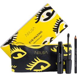 Подарочный набор Nouba Maxitech: Тушь для ресниц Экстрадлина, 18 мл + Карандаш для контура глаз Matita Occhi Eye Pencil, 1,1 г + Косметичка