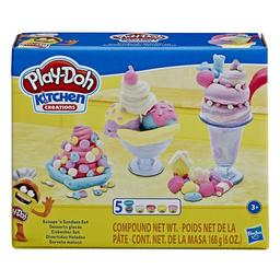 Ігровий набір для ліплення Hasbro Play-Doh Кухонне приладдя Scoops’n Sundaes Set (E7275)