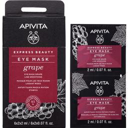 Маска для шкіри навколо очей Apivita Express Beauty Розгладження зморшок, з виноградом, 2 шт. по 2 мл