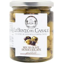 Оливки Le Bonta' del Casale Мікс в олії без кісточок 314 мл