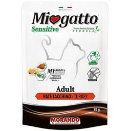 Монопротеиновый беззерновой влажный корм для кошек Morando MioGatto Sensitive Monoprotein, индейка, 85 г