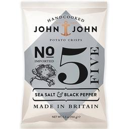 Чипсы John&John картофельные с морской солью и черным перцем 150 г