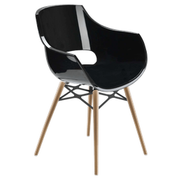 Кресло Papatya Opal-Wox, бук венге, черный (4820150080495)