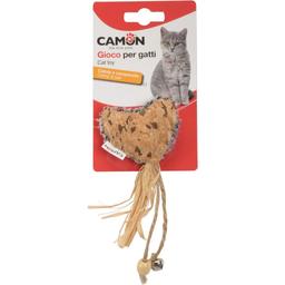 Іграшка для котів Camon Серце, з дзвіночком, з ароматом котячої м'яти, 6 см