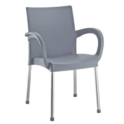 Кресло Irak Plastik Sumela, алюминиевые ножки, серый (HK420)
