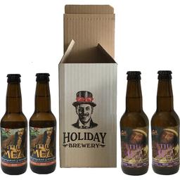 Набор питьевого меда Holiday Brewery: Козацкий с хмелем, 6% (2 шт. по 0,33 л) + Монастырский ароматный, 6% (2 шт. по 0,33 л)