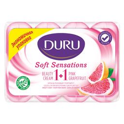Мыло Duru 1+1 Soft Sensations Грейпфрут с увлажняющим кремом, 4 шт. по 80 г