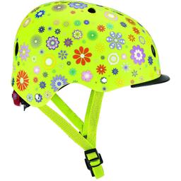 Шлем защитный Globber Цветы с фонариком 48-53 см зеленый (507-106)