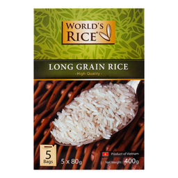Рис World's rice Вьетнамский, 400 г (5 пакетов по 80 г) (476244)