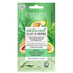 Матируюча очищаюча bio маска-пілінг Зелена глина Eveline Natural Clay&Herbs, 8 мл (D8CHMZG)