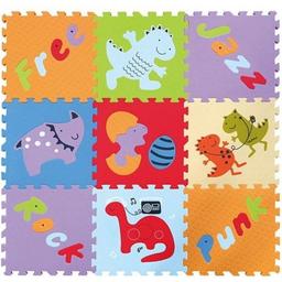 Дитячий розвиваючий ігровий килимок-пазл Baby Great Розваги динозаврів, 92х92 см (GB-M1602)