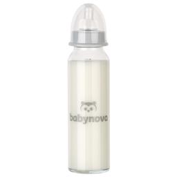 Пляшечка для годування Baby-Nova, скляна, 250 мл, білий (3960300)