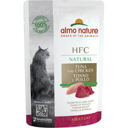 Вологий корм для котів Almo Nature HFC Cat Natural тунець і курка, 55 г