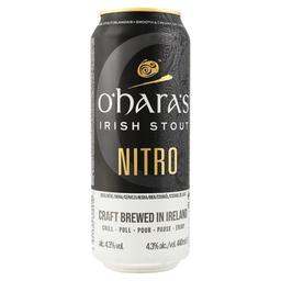 Пиво O'Hara's Irish Stout Nitro, темне, 4,3%, з/б, 0,44 л (880901)
