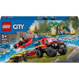 Конструктор LEGO City Пожежний позашляховик з рятувальним човном 301 деталь (60412)