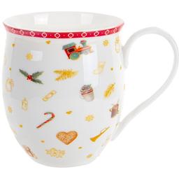 Чашка Lefard Christmas Delight, 450 мл, білий з жовтим (985-129)