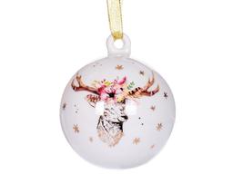 Елочное украшение Lefard Рождественский олень, 9 см, белый (924-456)