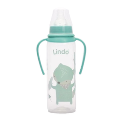 Пляшечка для годування Lindo, з ручками, 250 мл, зелений (Li 141 зел)