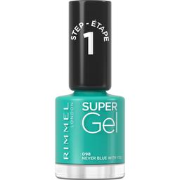 Гель-лак для нігтів Rimmel Super Gel, відтінок 098 (Never Blue With You), 12 мл