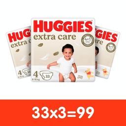 Набір підгузків Huggies Extra Care Jumbo 4 (8-16 кг), 99 шт. (3 п. х 33 шт.)