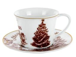 Чашка з блюдцем Lefard Merry Christmas, 250 мл, білий (924-744)