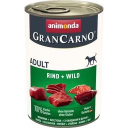 Вологий беззерновий корм для собак Animonda GranCarno Adult Beef + Game, з яловичиною та дичиною, 400 г