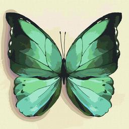Набор для росписи по номерам Ідейка Зеленая бабочка, 25х25 см (KHO4208)