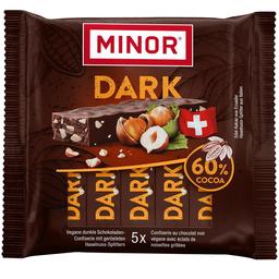 Батончики Minor Чорний шоколад з крихтою фундуку 110 г (5 шт. х 22 г)
