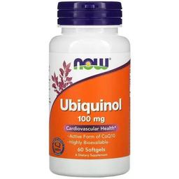 Убихинол Now Ubiquinol Cardiovascular Health 100 мг 60 мягких капсул