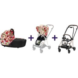 Люлька Cybex Mios Lux R Spring blossom light + Комплект текстилю Cybex Mios Spring blossom light + Шасі для коляски Cybex Mios LS RBA Rosegold