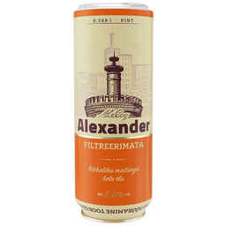 Пиво A. Le Coq Alexander Unfiltered, светлое, нефильтрованное, 5%, ж/б, 0,568 л