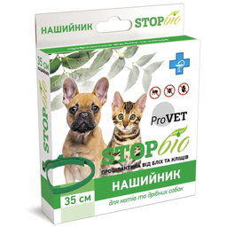 Ошейник для кошек и мелких собак ProVET STOP-Био, от внешних паразитов, 35 см (PR020118)