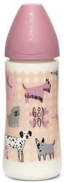 Бутылочка для кормления Suavinex Истории щенков, 360 мл, розовый (304828)