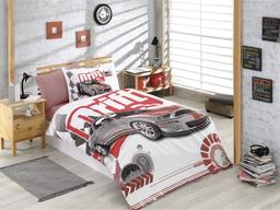 Комплект постельного белья Hobby Poplin Drift, поплин, 220х160 см, белый с красным (8698499130821)