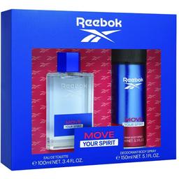 Подарочный набор для мужчин Reebok Move your spirit: Туалетная вода 100 мл + Дезодорант 150 мл