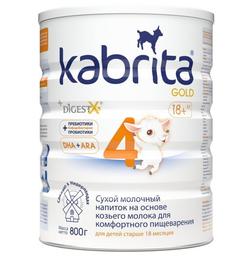 Адаптированная сухая молочная смесь на козьем молоке Kabrita 4 Gold, 800 г