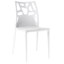 Стілець Papatya Ego-Rock, біле сидіння, верх білий (388917)