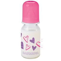 Пляшечка для годування Baby-Nova Декор, скляна, 125 мл, рожевий (3960331)