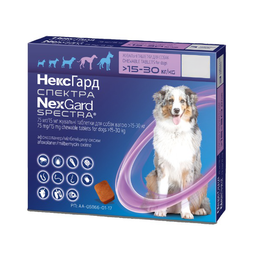 Жевательные таблетки для собак NexGard Spectra Boehringer Ingelheim, L 15-30 кг, 1 таблетка (159906-1)