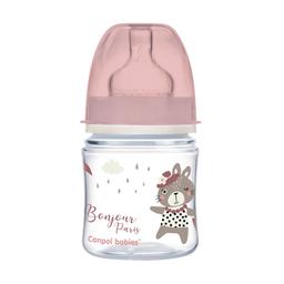 Антиколиковая бутылочка Canpol Babies Easystart Bonjour Paris, с широким отверствием, 120 мл, розовый (35/231_pin)