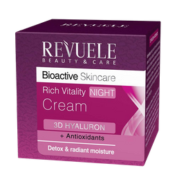 Насичений нічний крем для обличчя Revuele Bioactive Skincare 3D Hyaluron Rich Vitality Night Cream Гіалуроновий, 50 мл