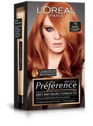 Фарба для волосся L'Oréal Paris Preference, відтінок 74 (Манго. Дуже інтенсивний мідний), 174 мл (A6214927)