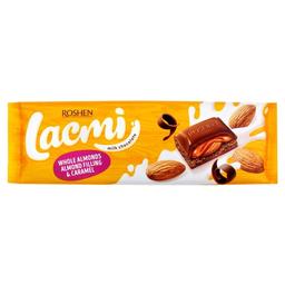 Шоколад молочний Roshen Lacmi з цілим мигдалем та карамеллю, 300 г (822446)
