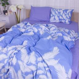 Комплект постельного белья MirSon 17-0590 Feathers, бязь, детский, голубой