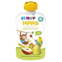 Органічне фруктове пюре HiPP HiPPiS Pouch Яблуко-груша-банан, 100 г