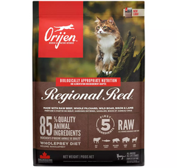 Безглютеновий сухий корм для всіх котів на всіх стадіях життя Orijen Regional Red Cat, з м'ясом і рибою, 1,8 кг
