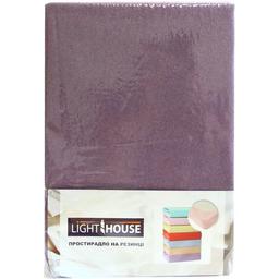 Простыня на резинке LightHouse Terry Premium, махровая, 160х200 см, сливовый (46739)