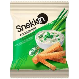 Сухарики Snekkin Пшенично-житні зі смаком сметана з зеленню 110 г (777407)