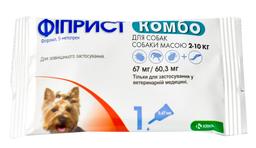 Капли KRKA Фиприст Комбо от блох, вшей, власоедов и клещей для собак массой тела 2-10 кг, 1 пипетка